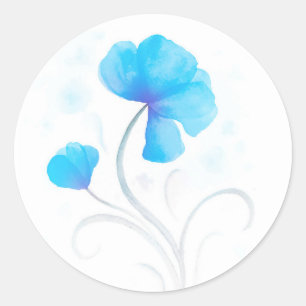 Adesivo Vedante de casamento/adesivo de flor aquática azul