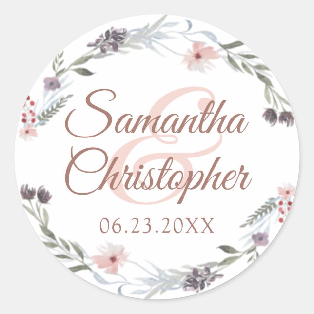 Adesivo Vedante de Casamento de Script Dourado de Rosa Flo (Frente)