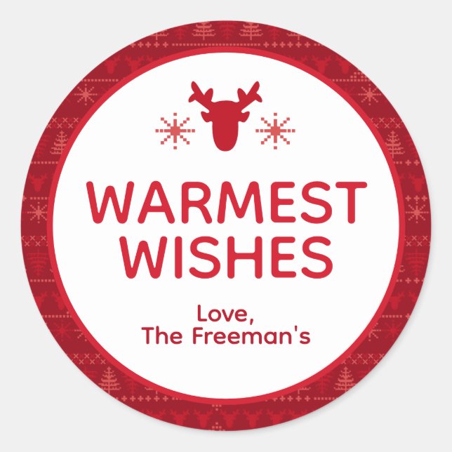 Adesivo Vedante de Férias Vermelho Nórdico Doce Mais Quent (Frente)