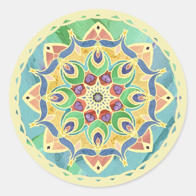 Adesivo Vedante do Pastel Mandala para a Paz da Seda (Frente)