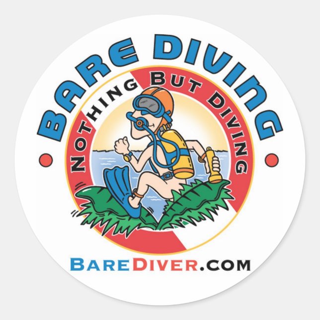 Adesivo Vedante Louco Bare Diver Sticker (Frente)