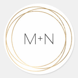 Adesivo Vedantes de envelope com um quadro Dourado redondo