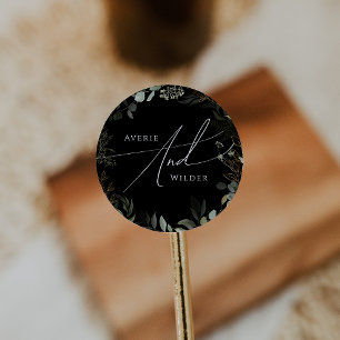 Adesivo Vedantes de Envelope de Casamento Dourado e Preto 