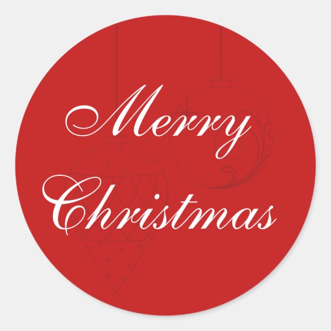 Adesivo Vedantes de Envelope de Natal Vermelho com Ornamen (Frente)