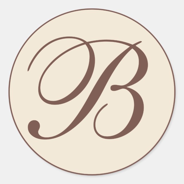 Adesivo Vedantes de Envelopes Marrom e Creme Monogramados (Frente)