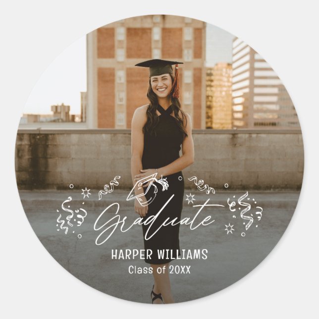 Adesivo Vedantes de Graduação de Artsy Doodles (Frente)