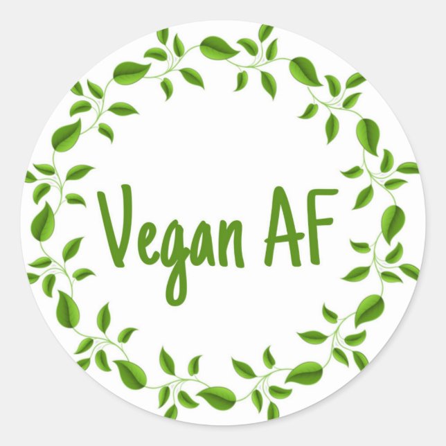 Adesivo Vegan AF, Vegan Sticker, Vaganismo Vegetariano (Frente)