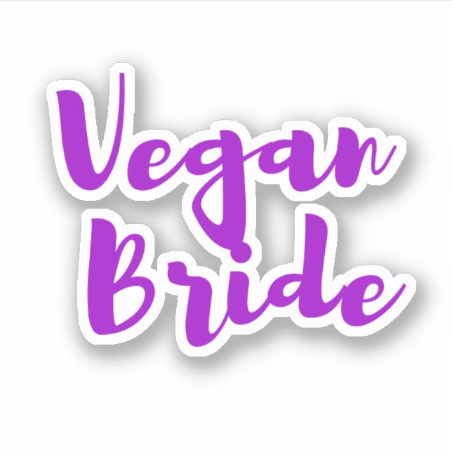 Adesivo Vegan Bride Casamentos Chá de panela Púrpura Branc (Frente)