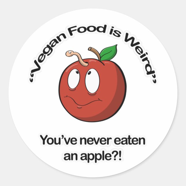Adesivo Vegan Comida é estranho (Frente)