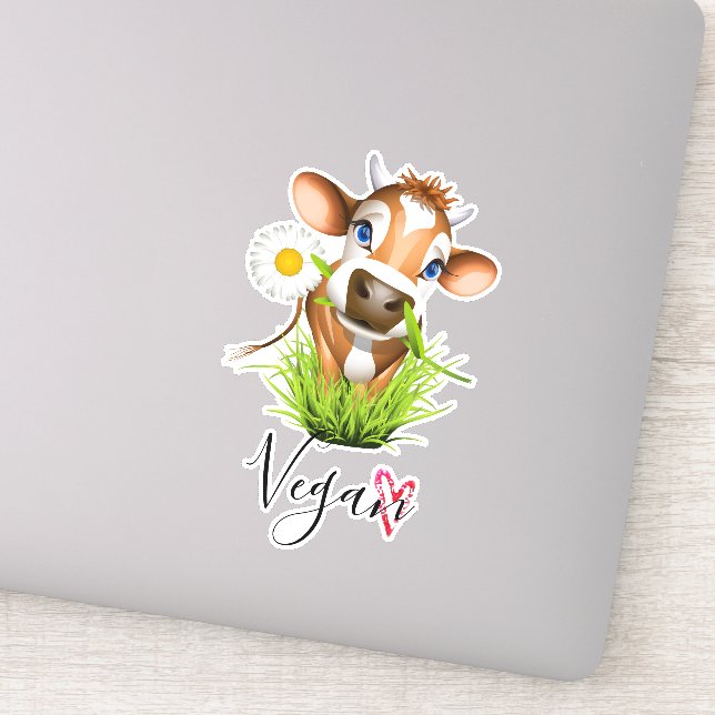 Adesivo Vegan Cow Animal Lover (Detalhe)