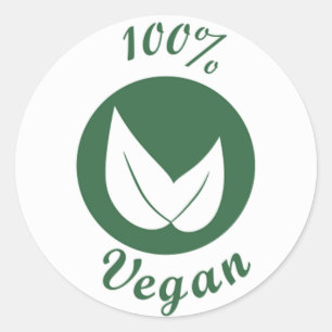 Adesivo Vegan Design 3 Verde em Branco