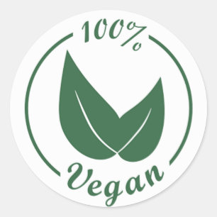 Adesivo Vegan Design 4 - Verde sobre fundo branco