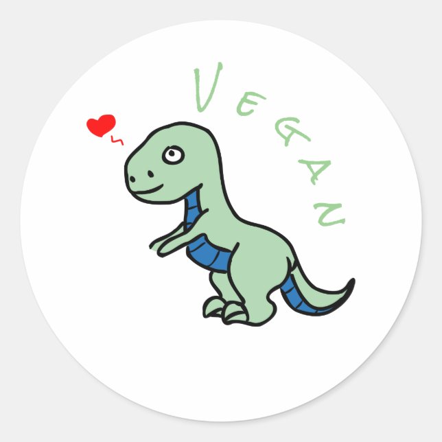 Adesivo Vegan Dinosaur Kind Dino (Frente)