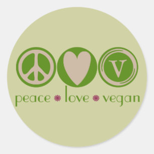 Adesivo Vegan do amor da paz
