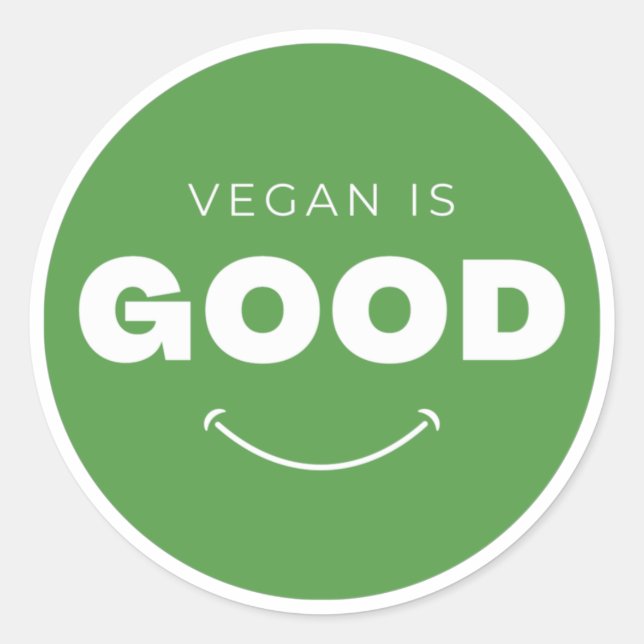 Adesivo Vegan é bom - Sorriso bonito (branco) (Frente)