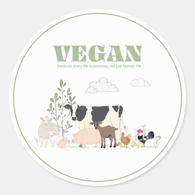 Adesivo Vegan para os Animais (Frente)