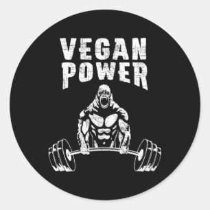 Adesivo Vegan Power Gorilla Bodybuilding Gym Workout