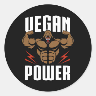 Adesivo Vegan Power - Gorilla Workout E Gym Bodybuilding