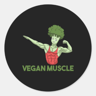Adesivo Vegan Power Vegetarian Broccoli Bodbuilding