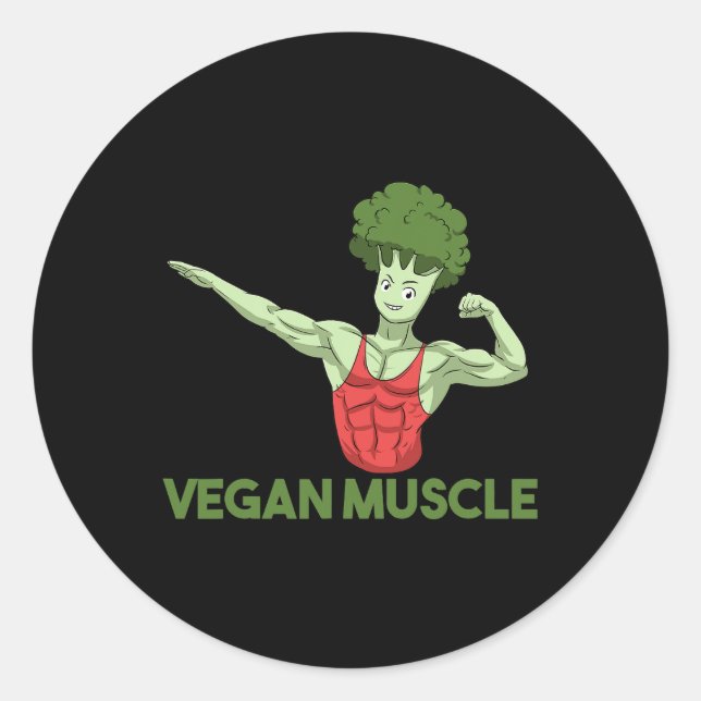 Adesivo Vegan Power Vegetarian Broccoli Bodbuilding (Frente)