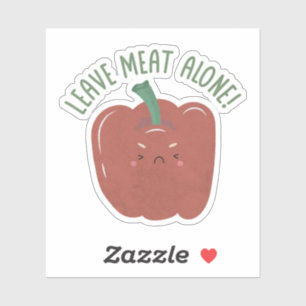 Adesivo Vegan Pun: Deixe Carne Sozinha