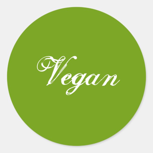 Adesivo Vegan. Verde. Slogan. Personalizado (Frente)