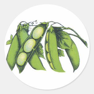 Adesivo Vegetais do vintage; Feijões-de-lima, Alimentos