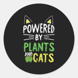 Adesivo Vegetariano alimentado por plantas gato engraçado 