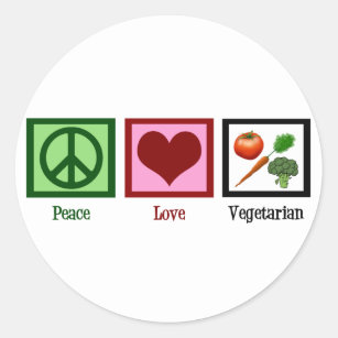 Adesivo Vegetariano do amor da paz
