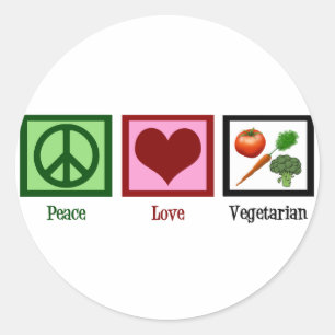 Adesivo Vegetariano do amor da paz
