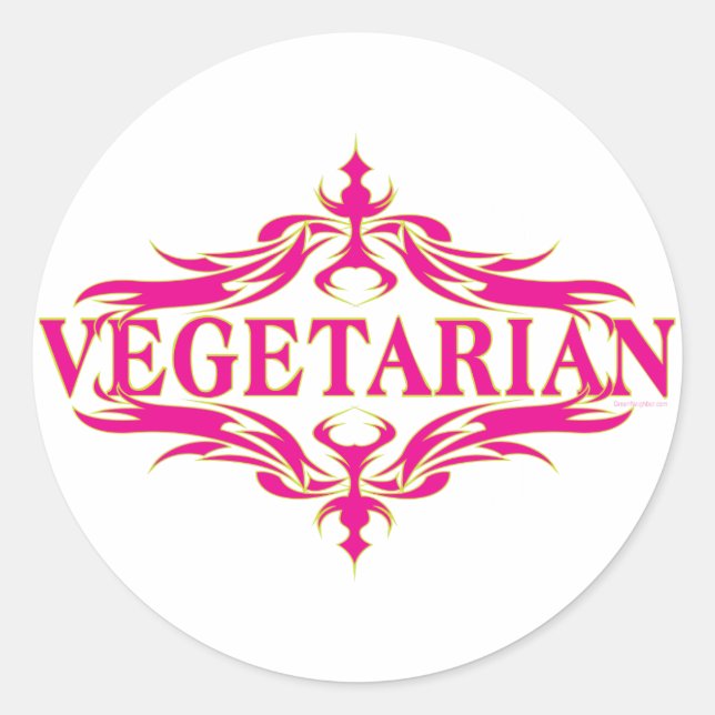 Adesivo Vegetariano Rosa (Frente)