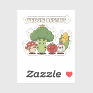 Adesivo Veggie Besties | Cute Kawaii Cartoon Vegetable