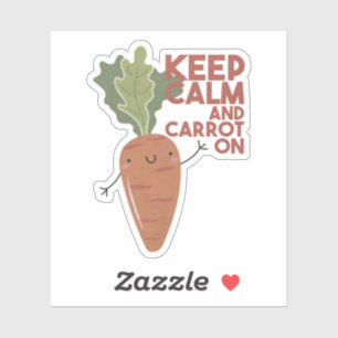 Adesivo Veggie Pun: Mantenha Calma e Cenoura No Sticker