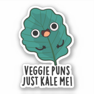 Adesivo Veggie Puns Apenas Me Matem Um Vinheta De Comida B