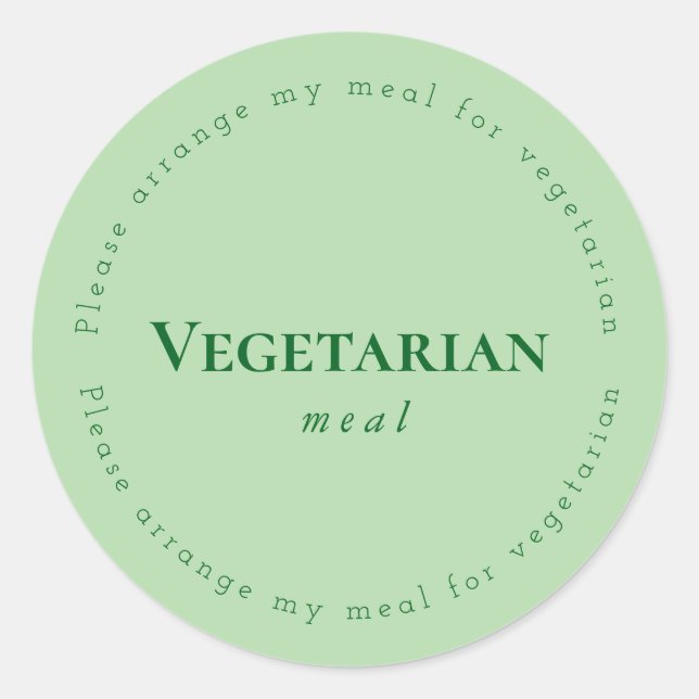 Adesivo Vegitarian meal Request Sticker, Green (Frente)