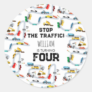 Adesivo Veículos De Transporte Param O Tráfego Aniversário