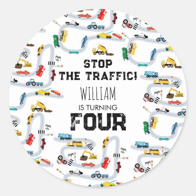 Adesivo Veículos De Transporte Param O Tráfego Aniversário (Frente)