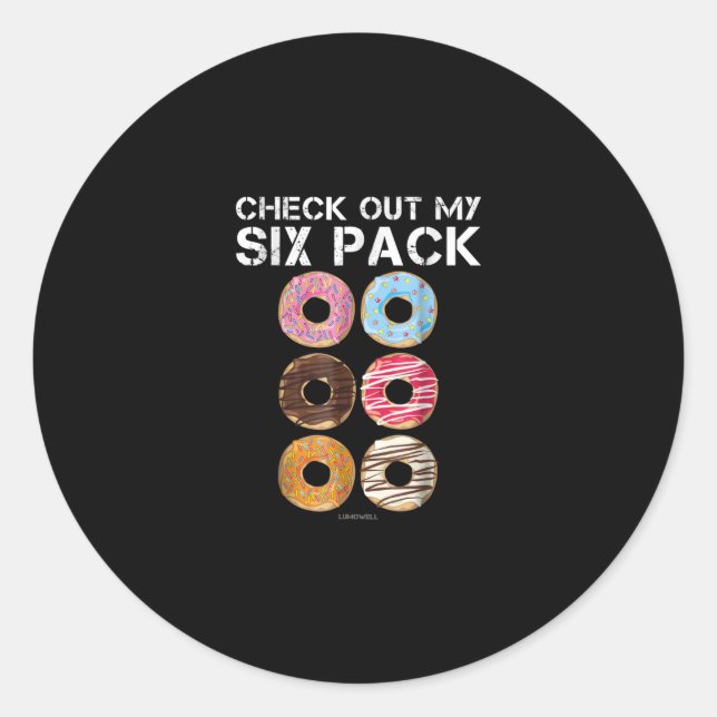 Adesivo Veja Minha Rosquinha De Seis Pacotes - Engraçado G (Frente)