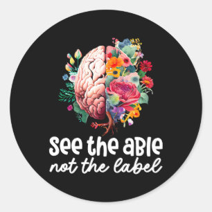 Adesivo Veja o Able Not the Label Neurodiversity Brain Au