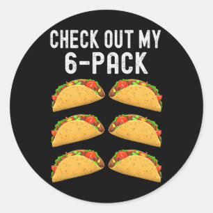 Adesivo Veja Os Meus Seis Pacotes De Taco Engraçados Cinco
