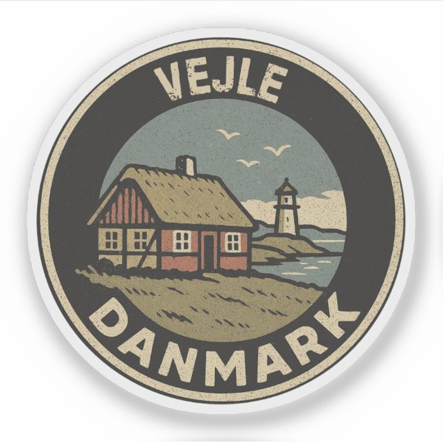Adesivo Vejle, Dinamarca Dinamarca  (Frente)