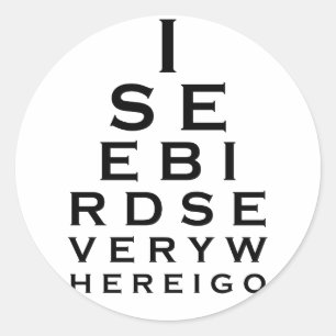 Adesivo Vejo Pássaros Eyechart