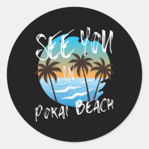 Adesivo Vejo Você Na Praia De Pokai Retro Vintage Oahu Sur