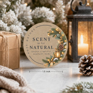 Adesivo Vela de Beleza Orgânica Natural com Aroma Rústico