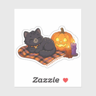 Adesivo Vela de Gato da Temporada Assustadora do Halloween