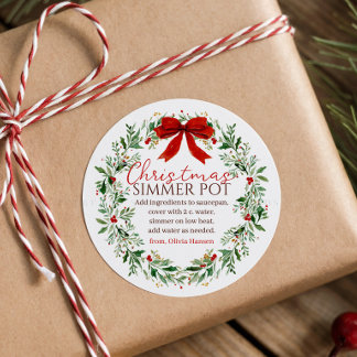 Adesivo Vela de Natal com Arco Vermelho Potpourri Simmer