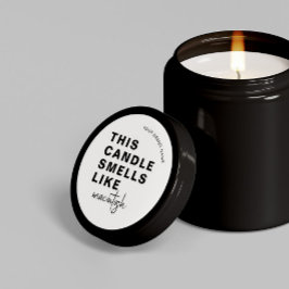 Adesivo Vela de Soja Caseira Chic Caligrafia Branco Clássi