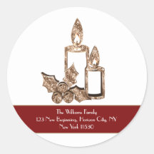 Vela Dourada Falsa com Natal de Azevinho