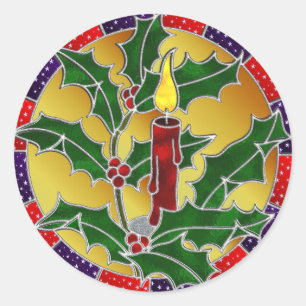 Adesivo Vela e azevinho do vitral