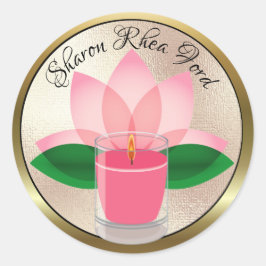 Adesivo Vela Personalizada - Vinheta Flor de Lotus